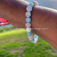 Image 2 of Aquamarine, Rose Quartz & Howlite Bracelet 