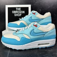 Image 1 of NIKE AIR MAX 1 PUERTO RICO DAY BLUE GALE MENS SHOES SIZE 9.5 NEW