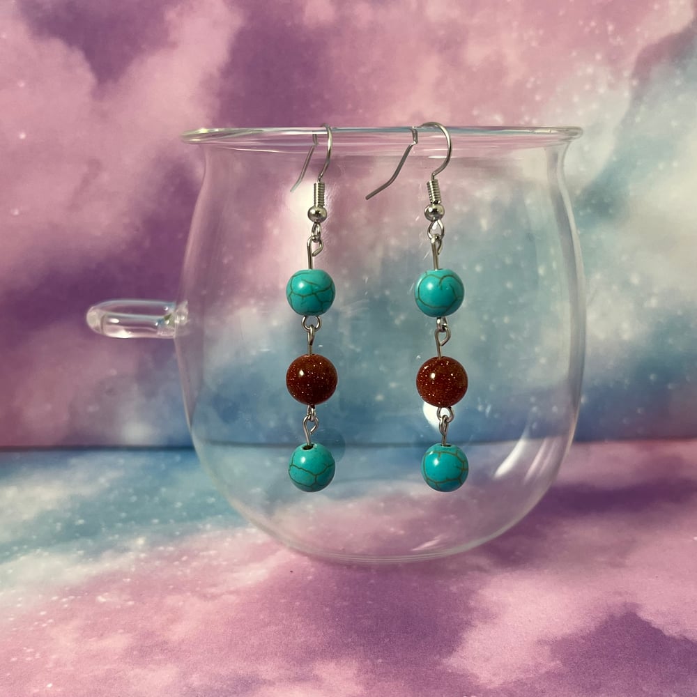 Image of Turquoise Sandstone Earrings