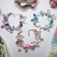 Image 1 of Flower Chonky Charm Bracelets