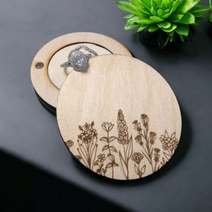 Image of Custom Wood Ring Box, Wedding or Engagement Gift, Sustainable Gifts for Rustic Weddings