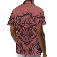 Image 3 of Men's Pique Pua'a Print Collard Shirt