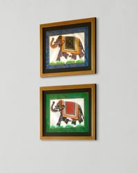 Image 2 of Pair of Indian Silk Painting