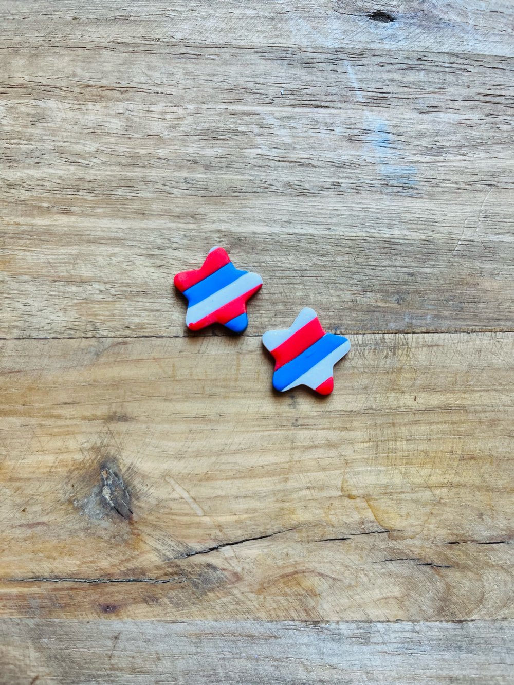 Image of Red White and Blue Striped Medium Stars