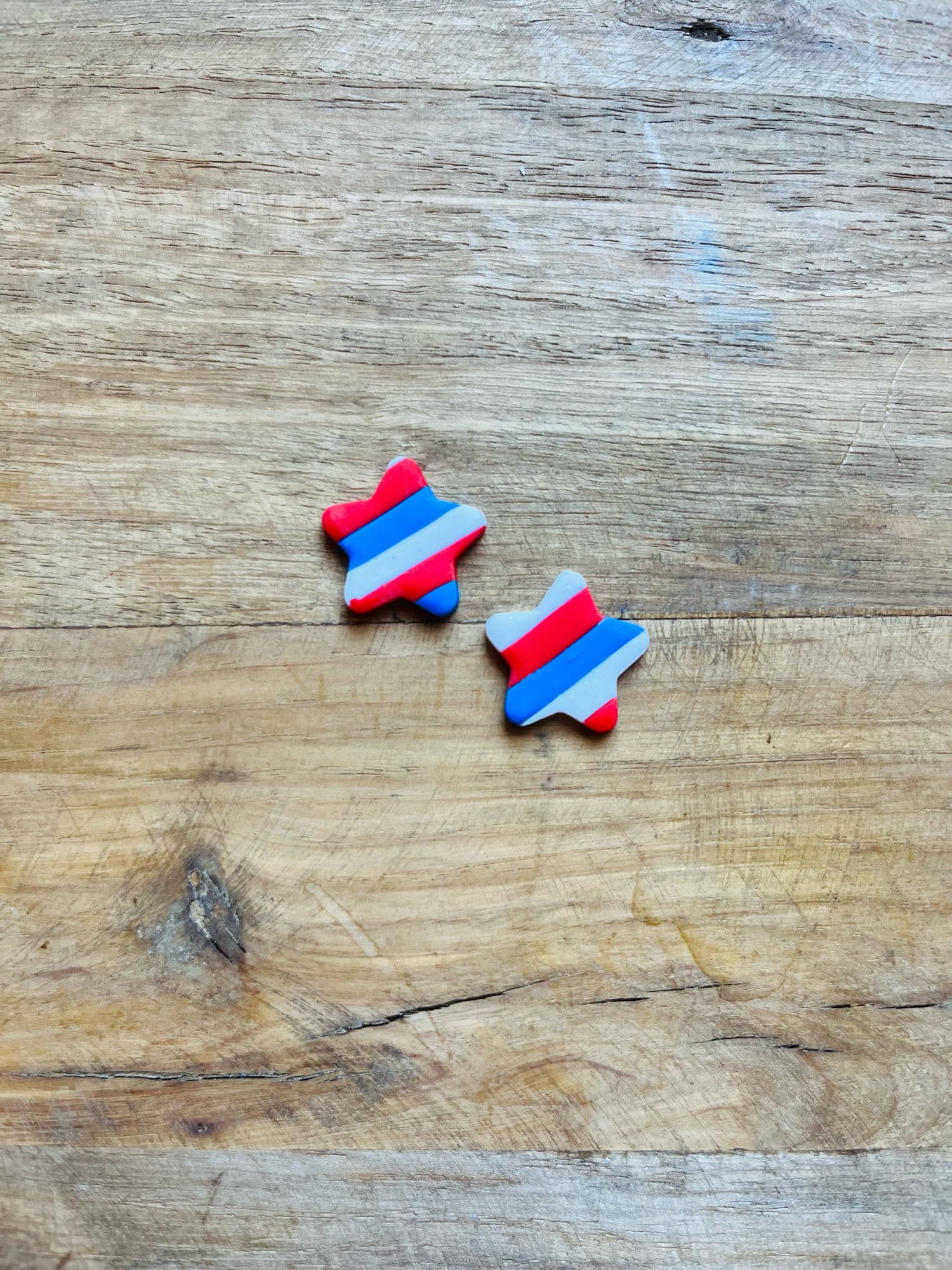 Image of Red White and Blue Striped Medium Stars