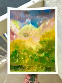 Image 2 of “Golden Hour Rainbow” acrylic on paper 9 x 12 inches