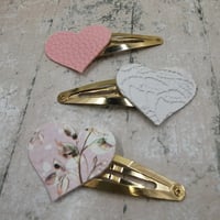 Image 2 of Floral Heart Hair Clips