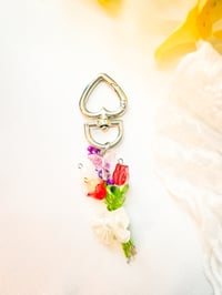 Image 1 of Red Flowers Bouquet Keychain 