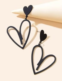 Image 2 of Heart Dangling Drop Earrings