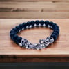 Stainless Steel Connector Chain and Gemstone Stretch Bracelet 