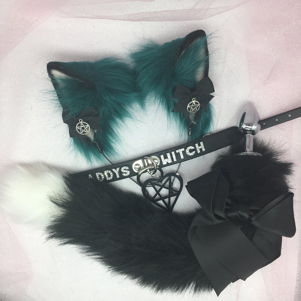 Green / black Kitten petplay set 