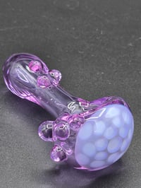 Image 2 of Clear Purple Honeycomb Pipe