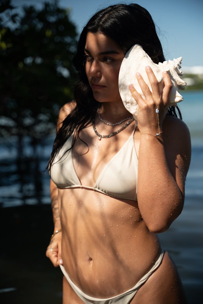 Image of Mauve  keshi hand chain 