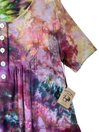 Image 4 of M Luxe Knit Babydoll Top in Earthy Blooms Watercolor Ice Dye