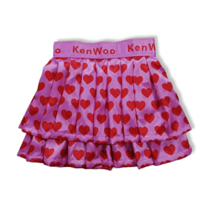Double Pleated Logo Skirts "PINK"