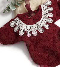 Image 2 of Newborn bodysuit for photo shoots | burgundy |  Favianna