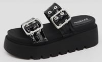Image 4 of GLAZED PLATFORM SANDALS