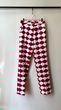 Image 1 of Red and white Pattern Pants