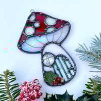 Image 2 of Christmas Cottage Mushie Suncatcher