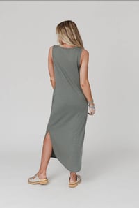Image 3 of Cassie Sleeveless Pocket Maxi Dress - Light Olive
