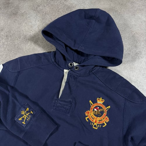 Image of Ralph Lauren 1/4 Button Up Hooide, Size Medium