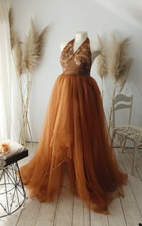 Image 4 of Photoshooting dress Carmilla | tulle |rusty brown |  size S-M