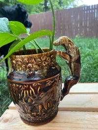 Image 1 of Golden Pothos in 1840 Rockingham Harbor Pottery Hound Dog Ceramic Mug
