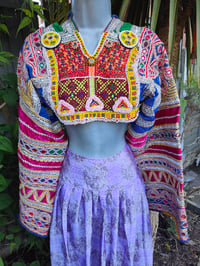 Image 1 of Vintage Fez Crop Tribal Top chest 30 inches