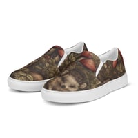 Image 4 of Boho Nature Cottagecore Inspired Hedgehogs Among Mushrooms Women’s slip-on canvas shoes