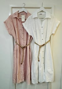 Button Through Broaderie Anglaise Dress 