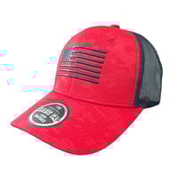 Image 1 of USA Flag - Red Camo / Blue Mesh Snapback