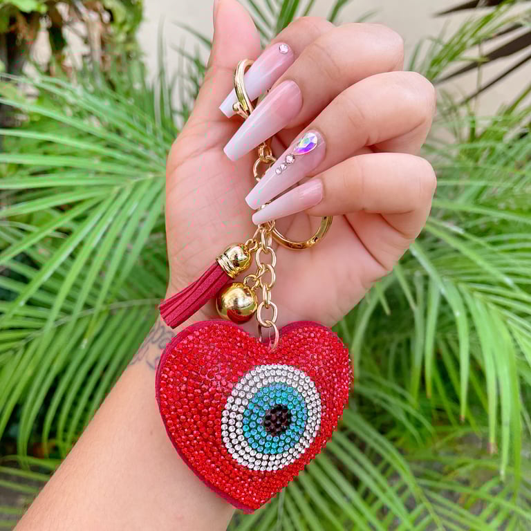 Evil Eye Heart Keychain Image 2