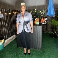 Image 1 of Gray Belted Blazer (NEW)