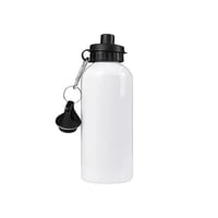 Image 2 of 6PCS/Lot 400/500/600/750ml White Blank Sublimation Water Bottle with Carabiner Aluminum Leakproof Ke