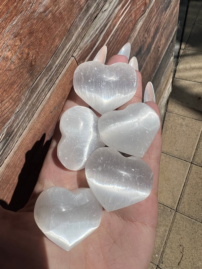 Selenite Hearts