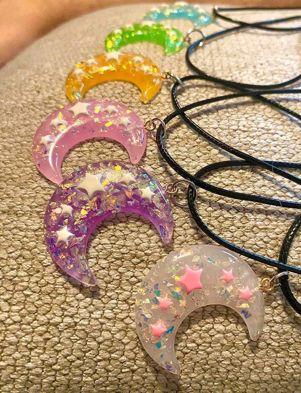Image of Chunky Pastel Moon Necklaces 