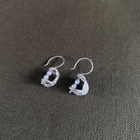 Image 2 of #18 Drop Earring with Double Pearl ( Silver & Gold) 