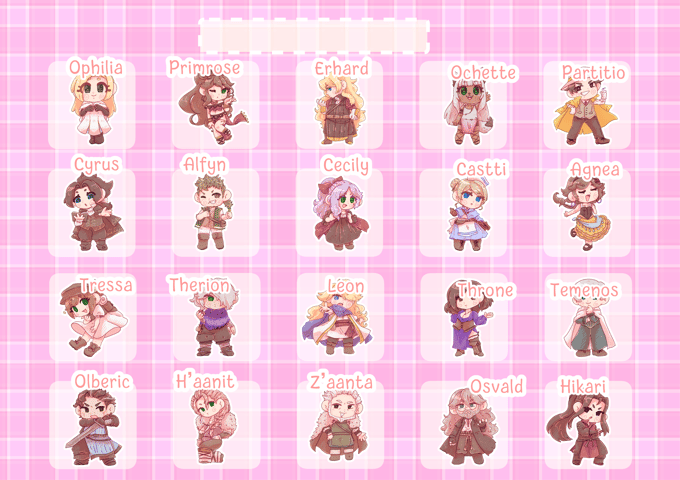 Image of Octopath Traveler sticker packs Pre-Order (WIP)