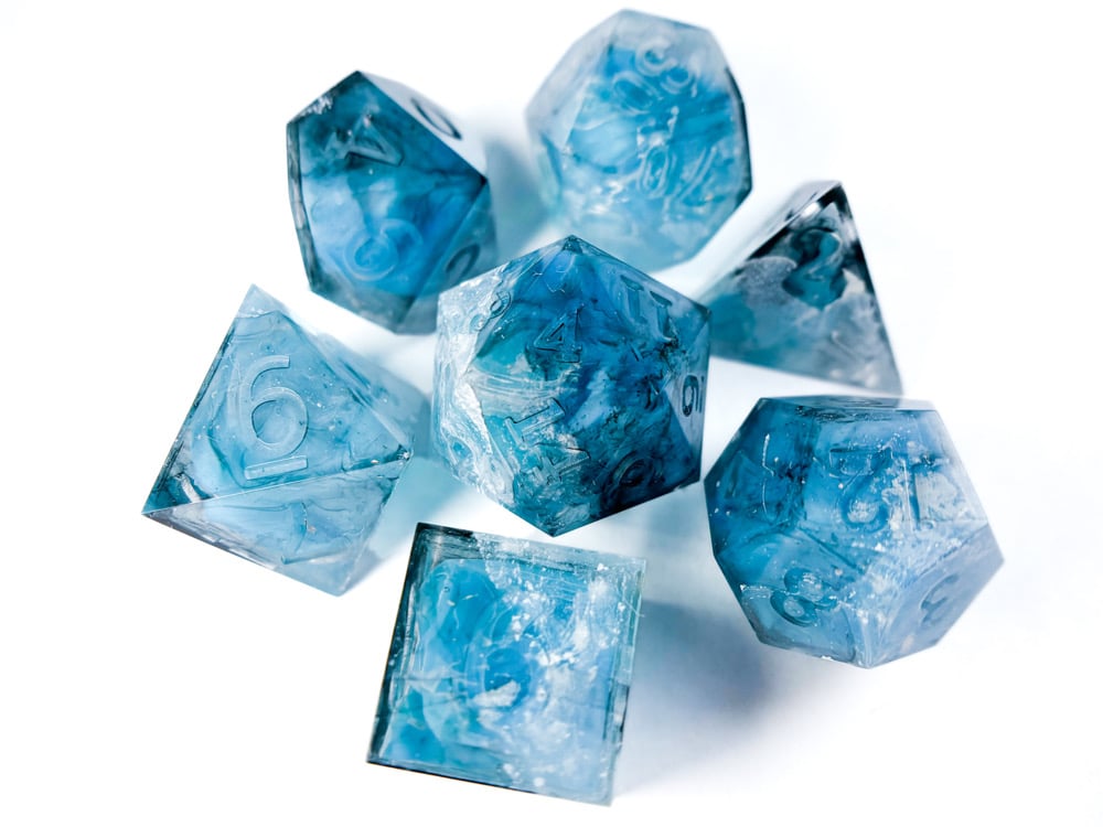 Image of Glacial Front 7-piece dice set (inked upon order)
