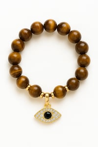 Image 1 of Evil Watcher – Tiger Eye Evil Eye Protection Bracelet 