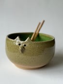 Image 2 of Cat Noodle Bowl- Moss Green