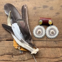 Image 1 of Caribou Antler Slice with Yellow Opal