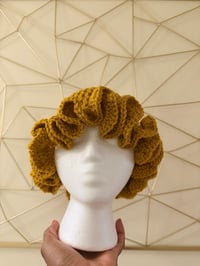 Image 1 of DOUBLE Ruffle Crochet Hat (Mustard)