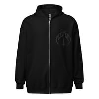 Image of logo zip hoodie black on black