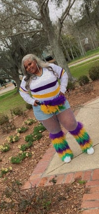 Image 3 of Unisex White V neck sweater 