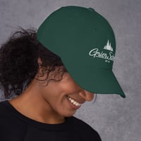 Image 2 of baseball hat with white embroidery of Grier logo