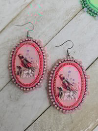 Image 1 of Pink Bird earrings 