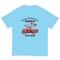 Image 1 of Unisex classic tee, Happy 250th Anniversary America 1776–2026  Patriotic Vintage Truck Tee Shirt