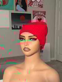 Image 3 of Red Fitted Beanie