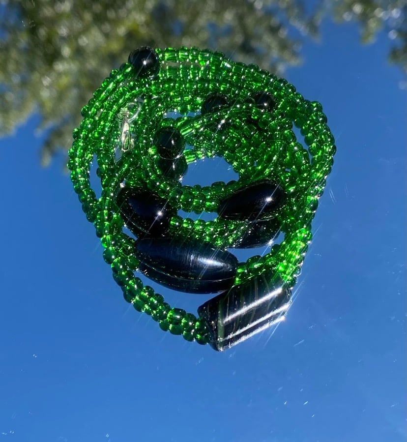 Image of "Accents With Green" Waist Bead